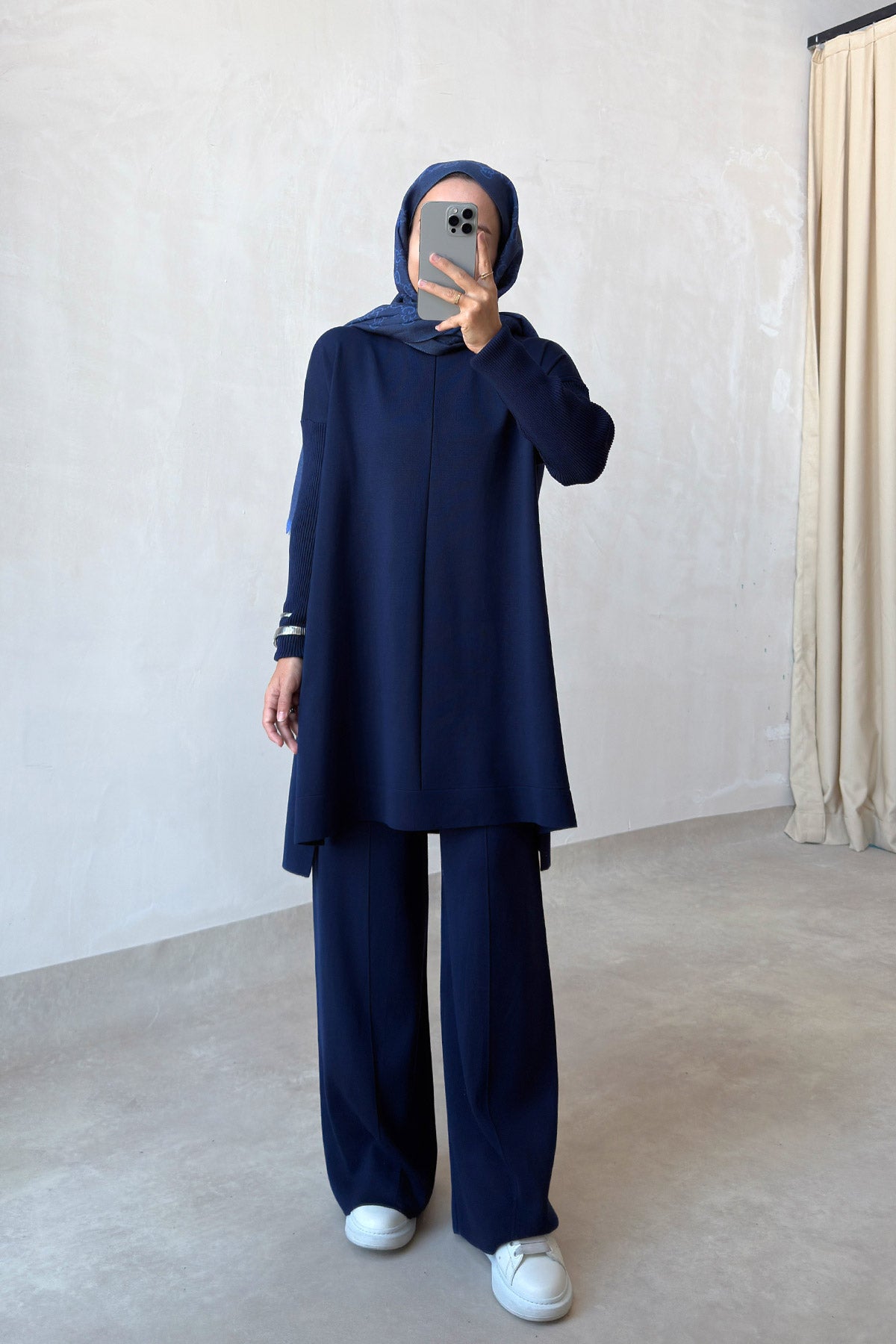 Mira Mercerized Suit  - Navy Blue