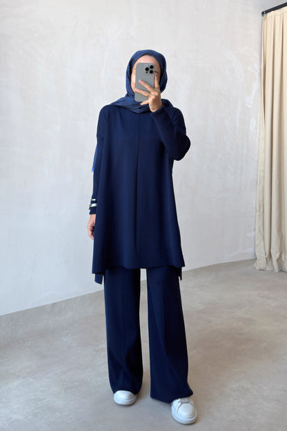 Mira Mercerized Suit  - Navy Blue