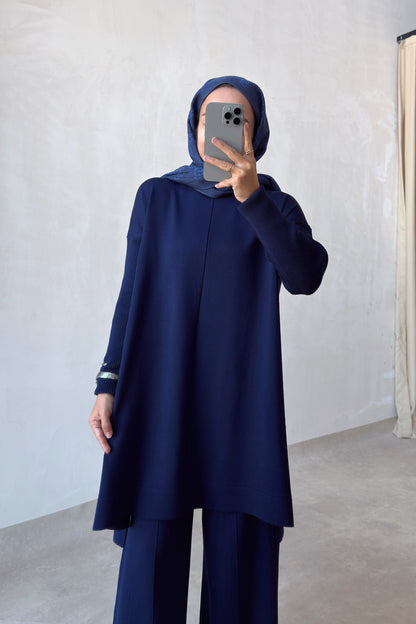 Mira Mercerized Suit  - Navy Blue