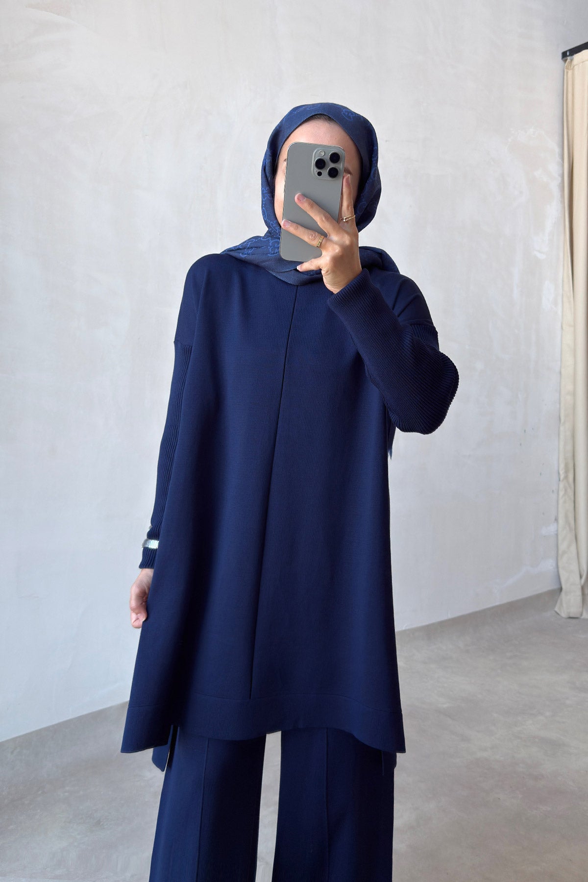 Mira Mercerized Suit  - Navy Blue