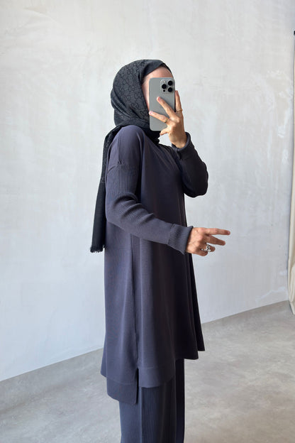 Mira Mercerized Tunic - Smoked Colored