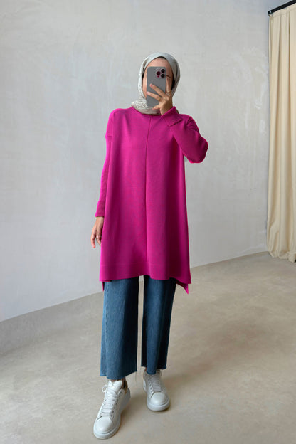 Mira Mercerized Tunic - Fuchsia