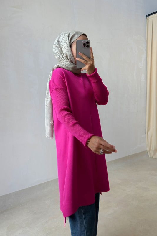 Mira Mercerized Tunic - Fuchsia