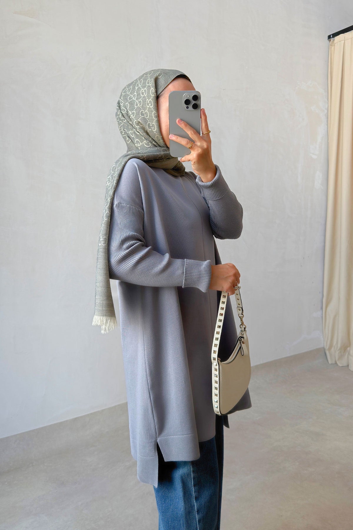 Mira Mercerized Tunic - Grey