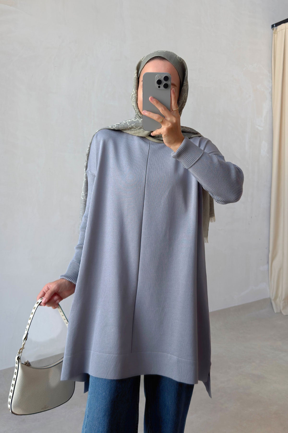 Mira Mercerized Tunic - Grey