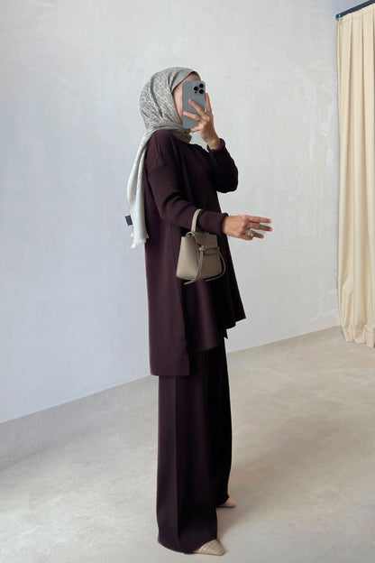 Mira Mercerized Tunic - Brown
