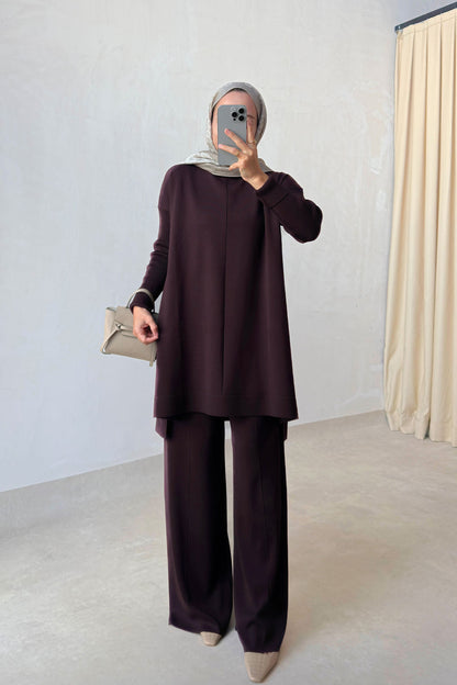 Mira Mercerized Tunic - Brown