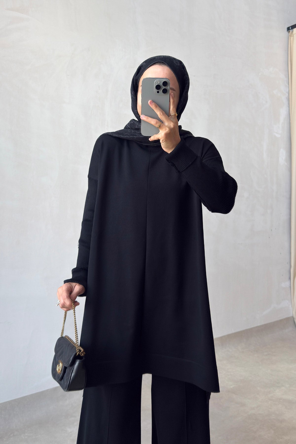 Mira Mercerized Tunic - Black
