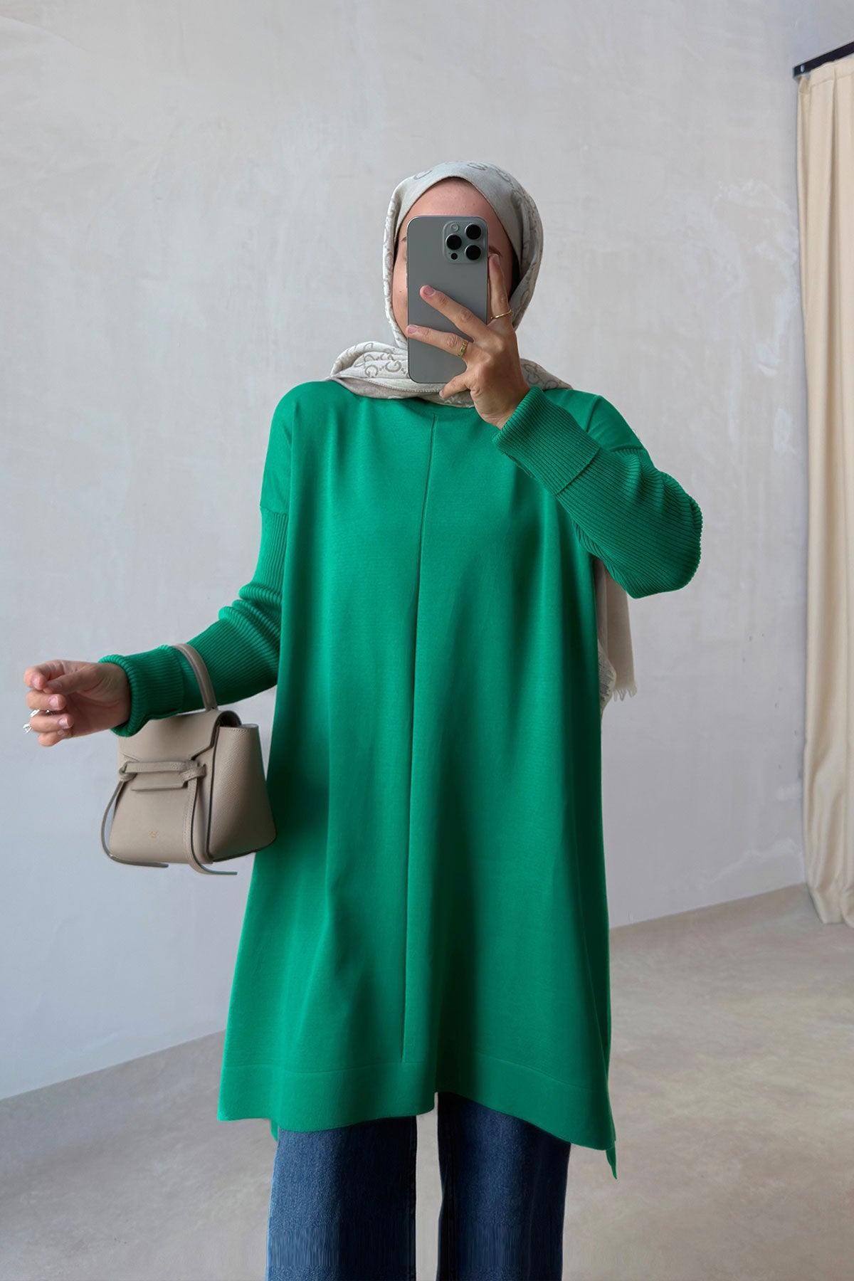 Mira Mercerized Tunic - Green