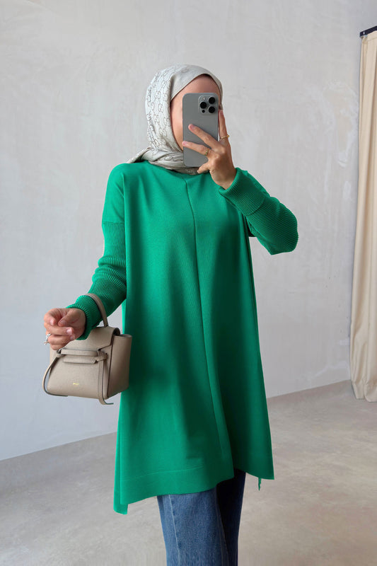 Mira Mercerized Tunic - Green