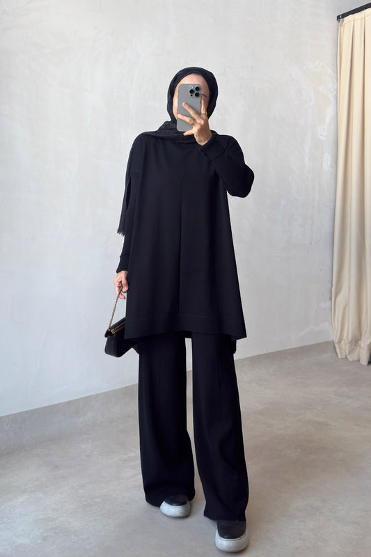 Mira Mercerized Suit - Black