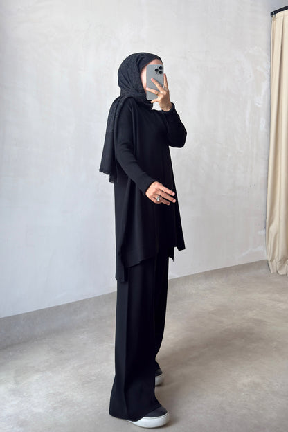 Mira Mercerized Suit - Black