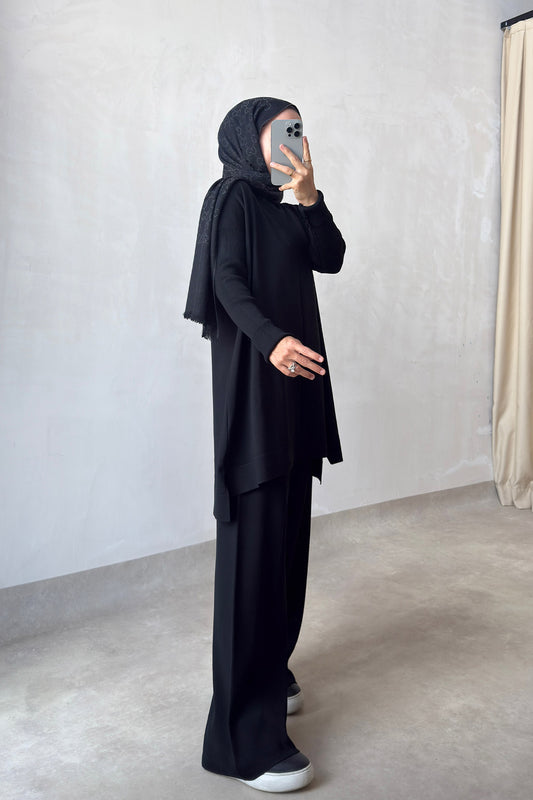 Mira Mercerized Suit - Black