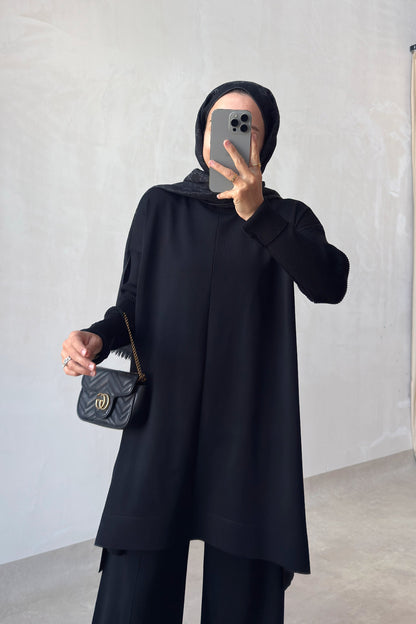 Mira Mercerized Suit - Black