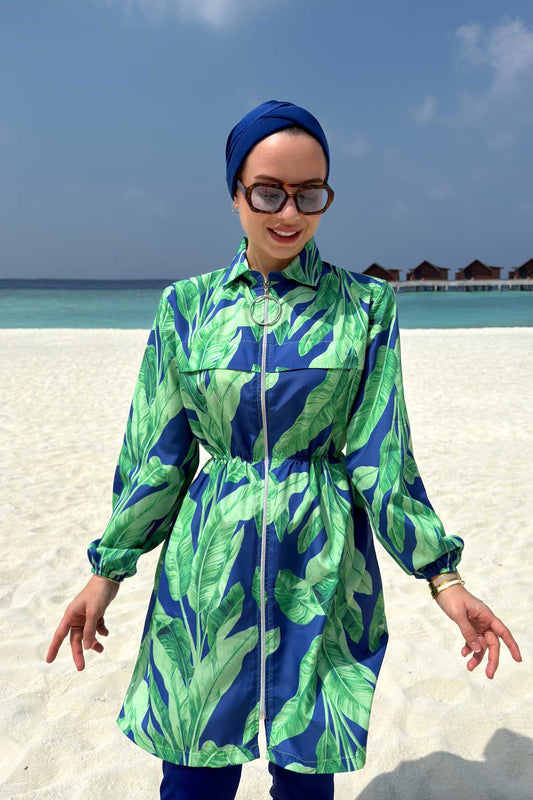 Palm Modest Swimsuit - Green