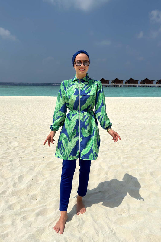 Palm Modest Swimsuit - Green