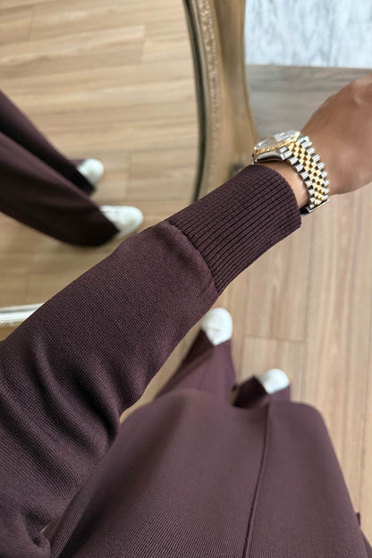 Arlena Premium Rayon Suit - Brown