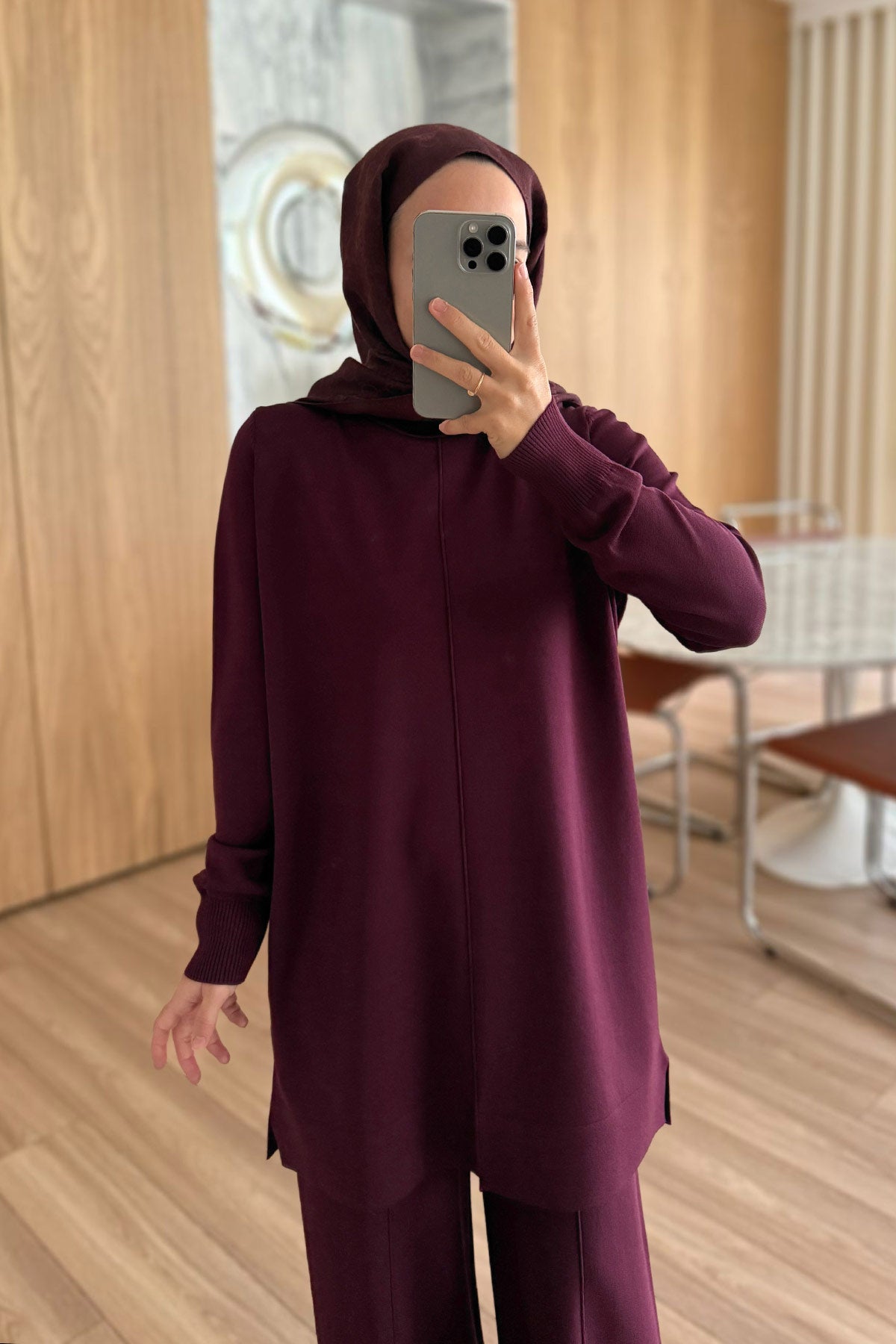 Arlena Premium Rayon Suit - Plum