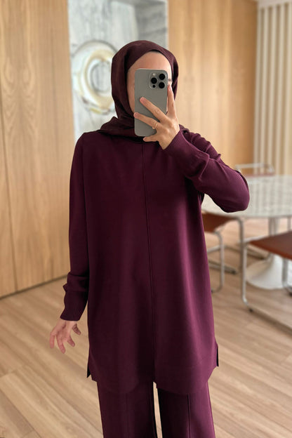 Arlena Premium Rayon Suit - Plum