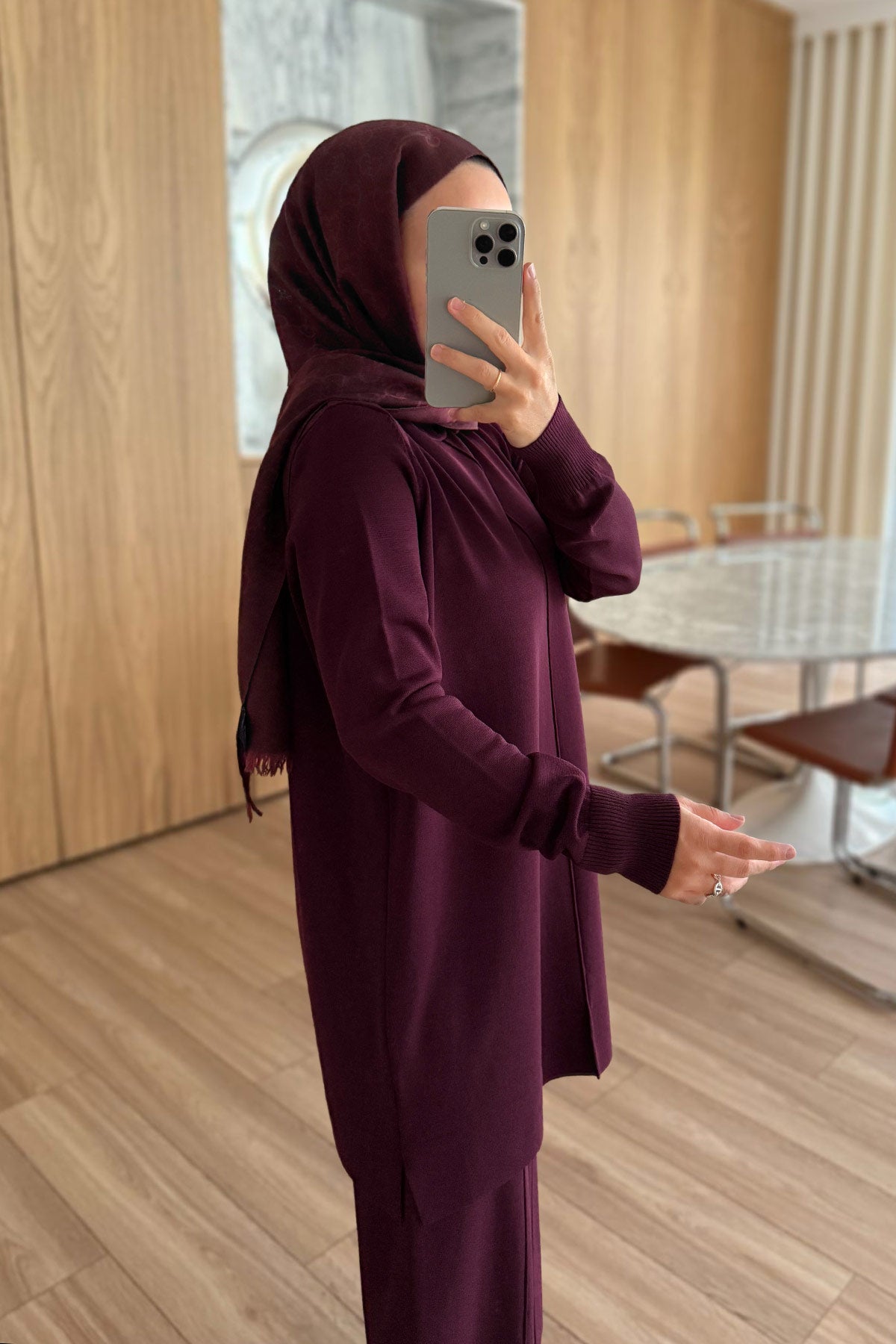 Arlena Premium Rayon Suit - Plum
