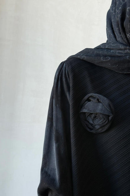 Rose Silk Cupra Sleeve Black Mercerized Tunic