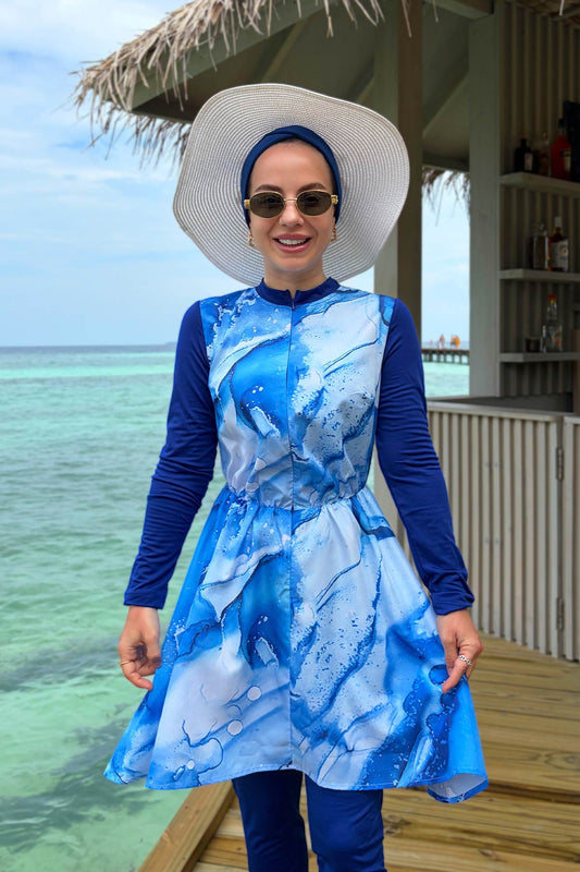 Siena Modest Swimsuit - Blue