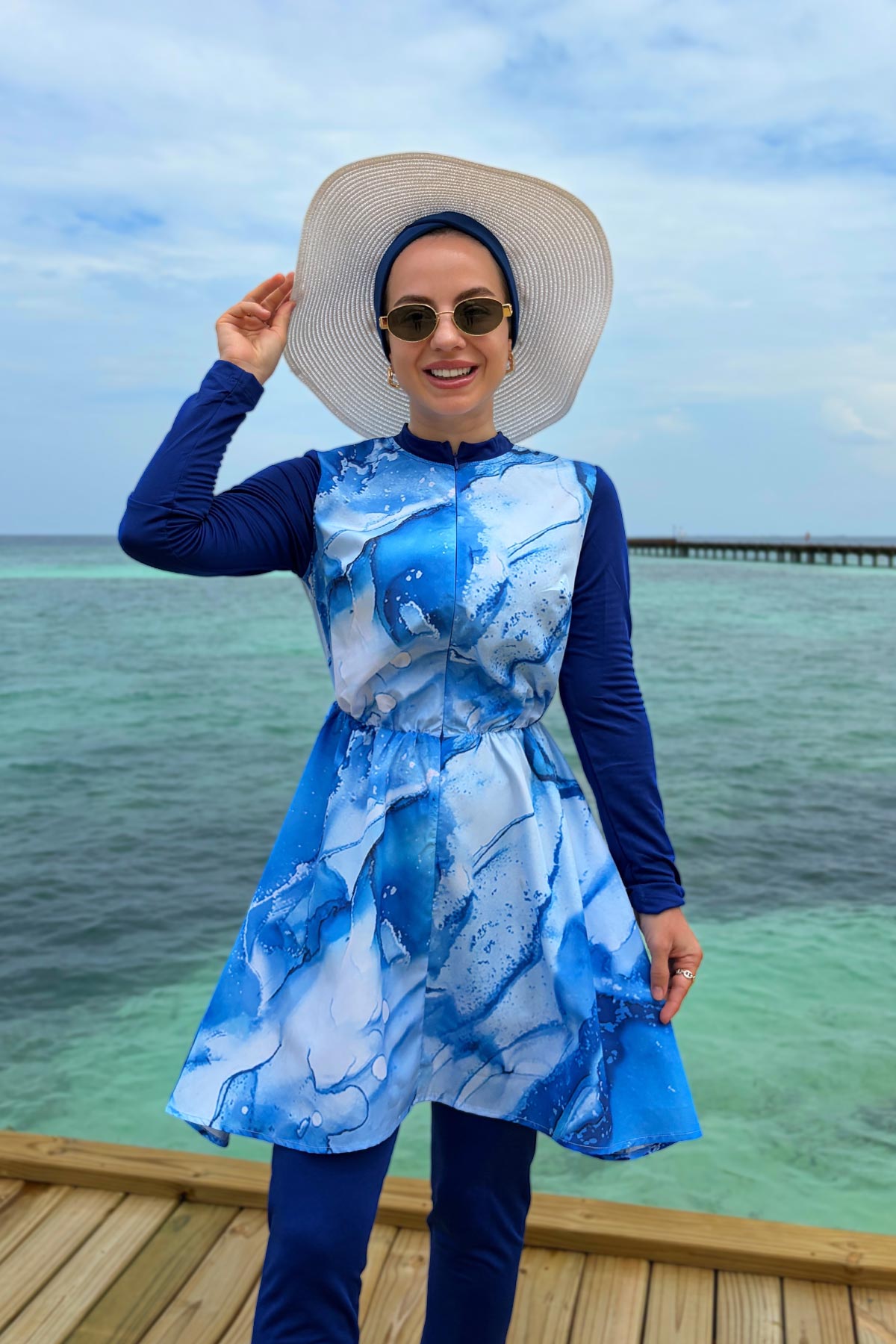 Siena Modest Swimsuit - Blue