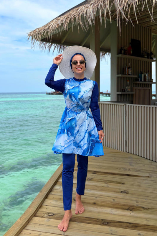 Siena Modest Swimsuit - Blue
