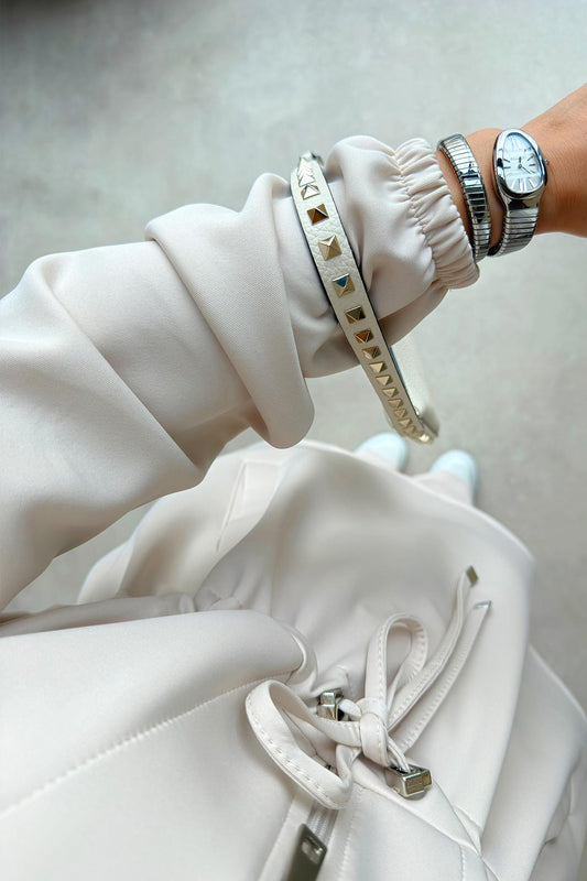 Design Collar Scuba Suit - Beige