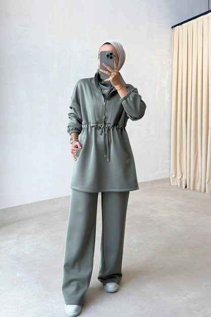 Design Collar Scuba Suit - Oil Green