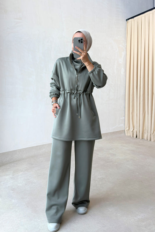 Design Collar Scuba Suit - Oil Green