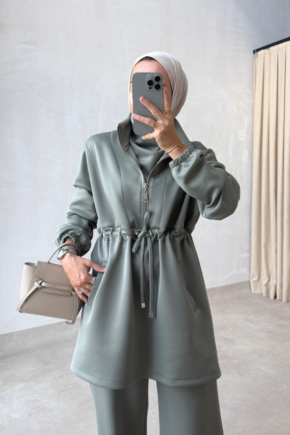 Design Collar Scuba Suit - Oil Green