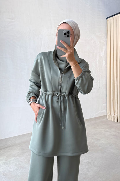 Design Collar Scuba Suit - Oil Green