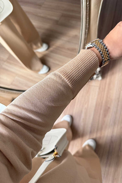 Stoned Pocket Mercerized Suit - Coffee Milk