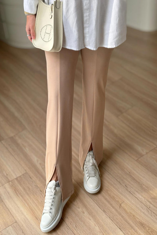 Slit Detail Pants - Camel