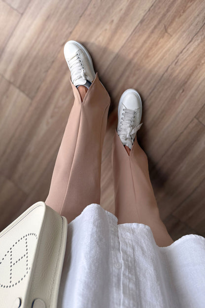 Slit Detail Pants - Camel