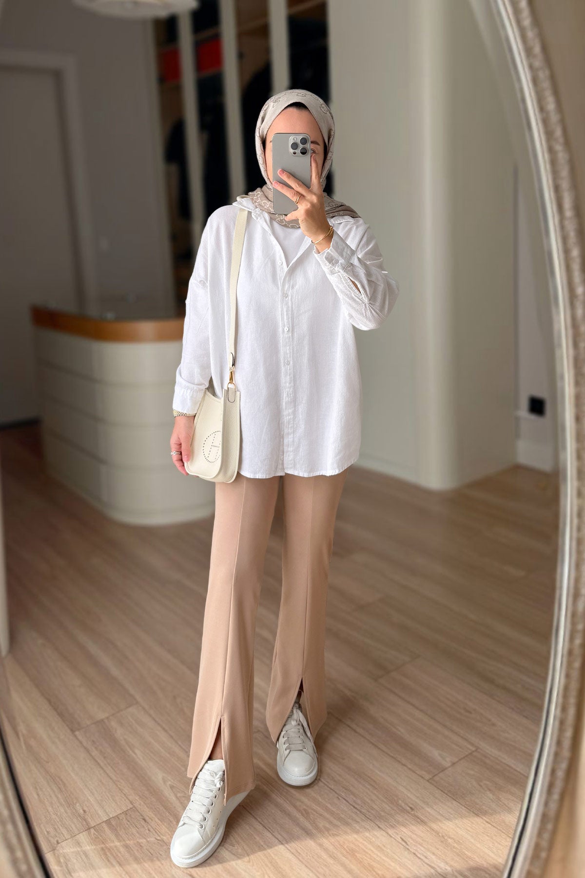 Slit Detail Pants - Camel