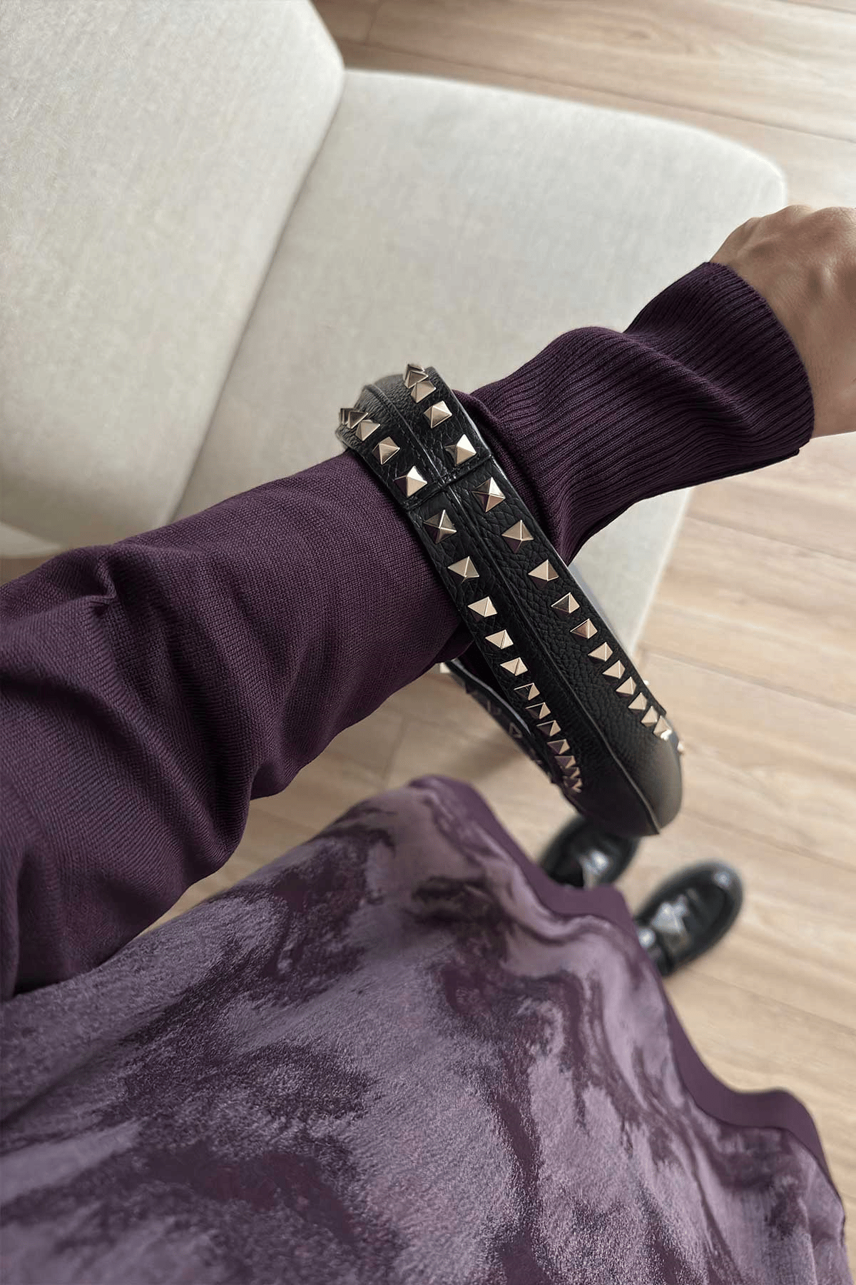 Patterned Silk Cupra Mercerized Tunic – Plum