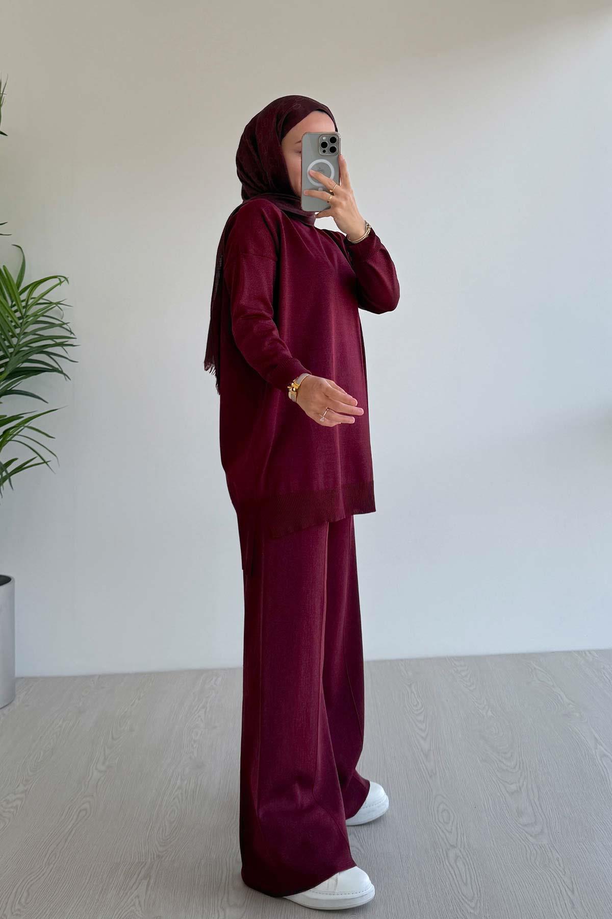 Sparkling Mercerized Suit - Burgundy