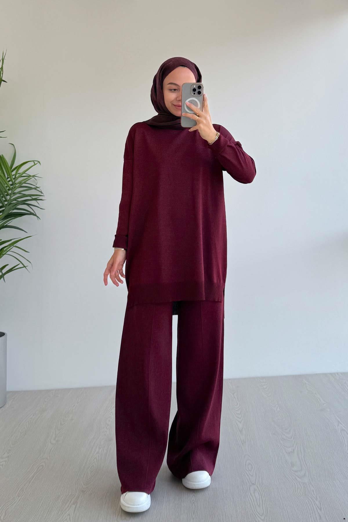 Sparkling Mercerized Suit - Burgundy