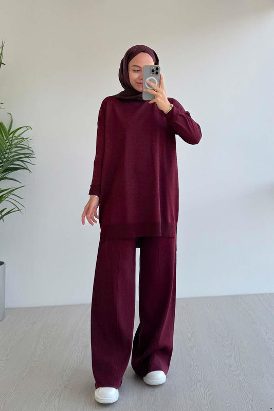 Sparkling Mercerized Suit - Burgundy