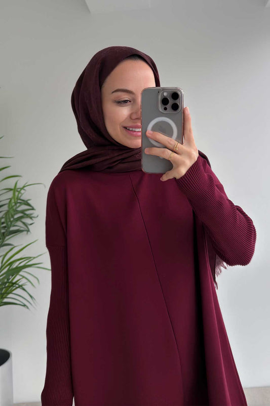 Mira Mercerized Tunic - Burgundy
