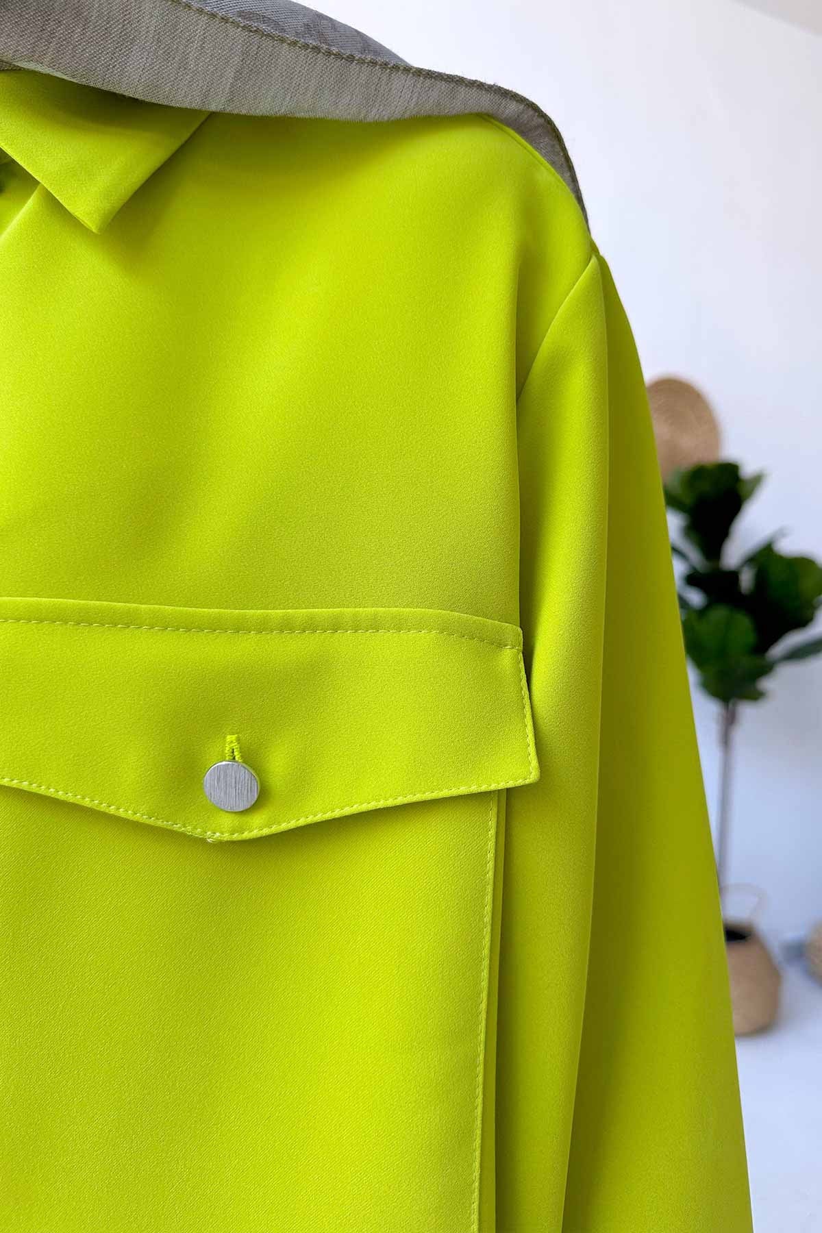 Double Pocket Crepe Suit - Oil Green