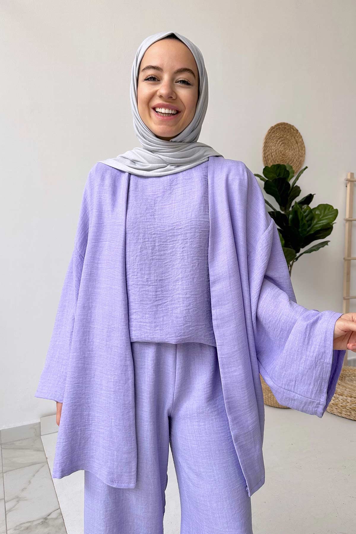 Triple Linen Suit - Violet