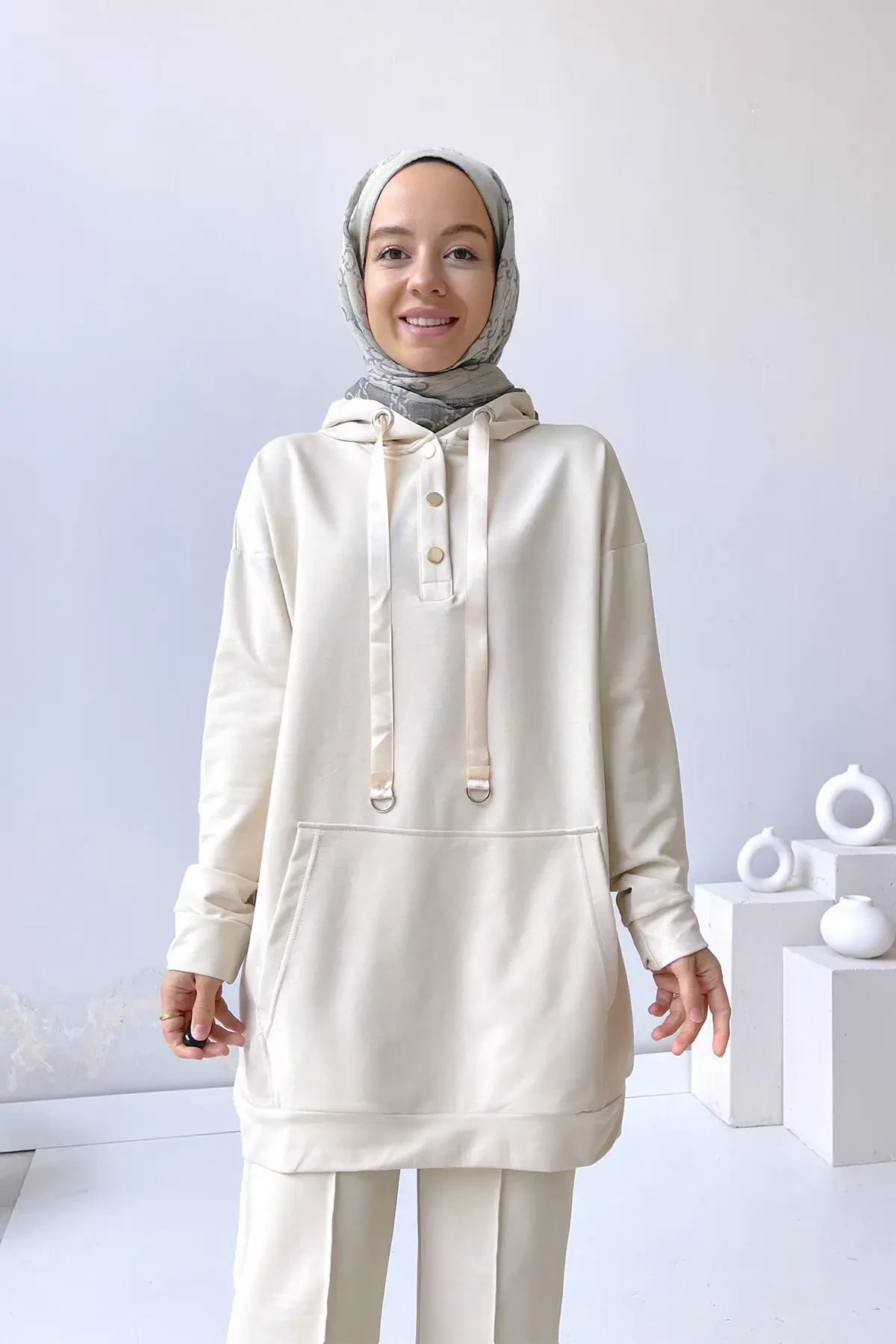Stud Detail Plenty Trotting Suit - Beige
