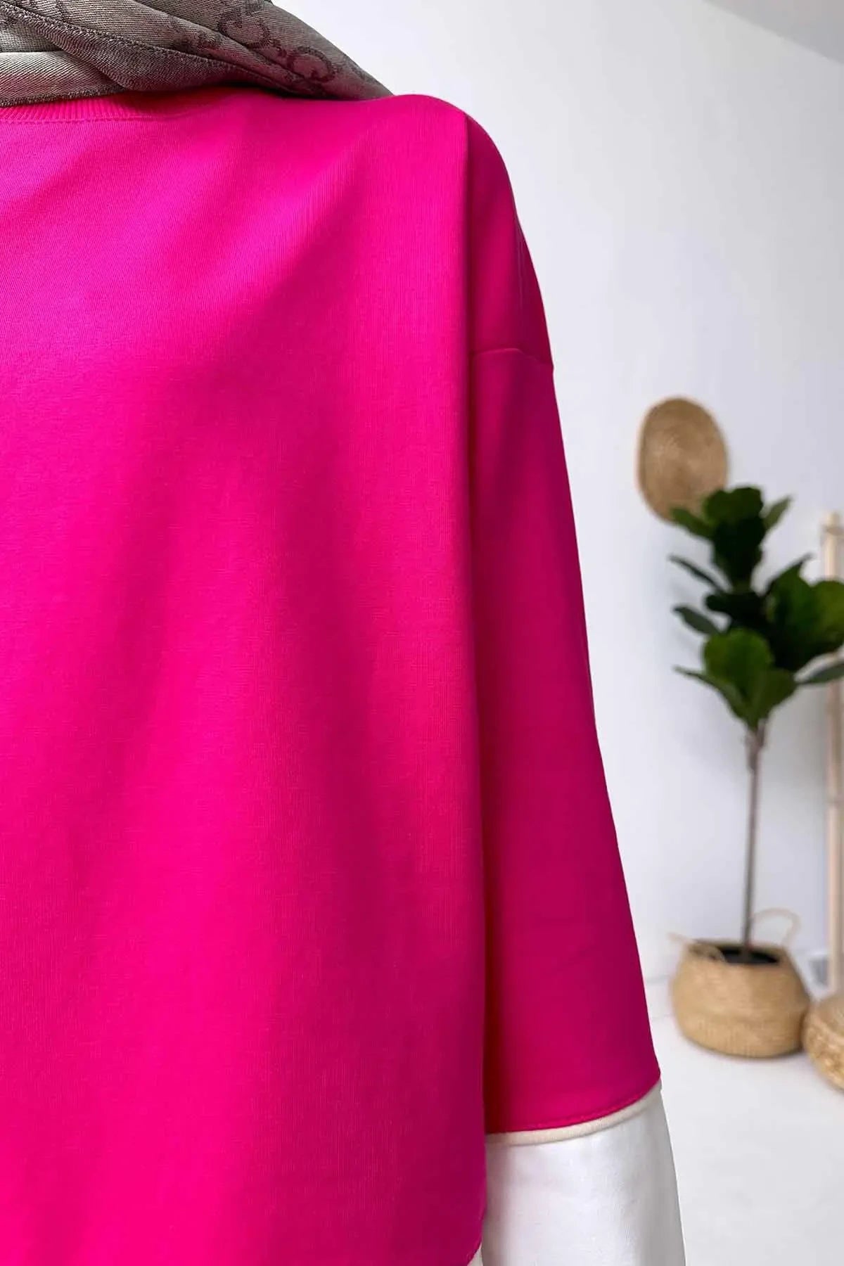 Double Color Striped Suit - Fuchsia