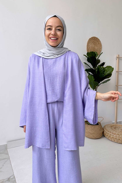 Triple Linen Suit - Violet